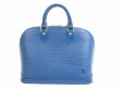 Photo1: LOUIS VUITTON Epi Leather Blue Hand Bag Purse Alma #5193