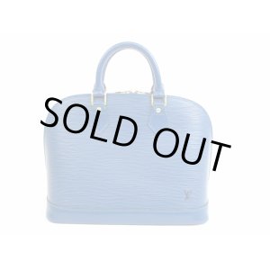 Photo: LOUIS VUITTON Epi Leather Blue Hand Bag Purse Alma #5193