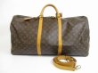 Photo1: LOUIS VUITTON Monogram Leather Brown Gym Bag Keepall 60 Bandouliere #5197