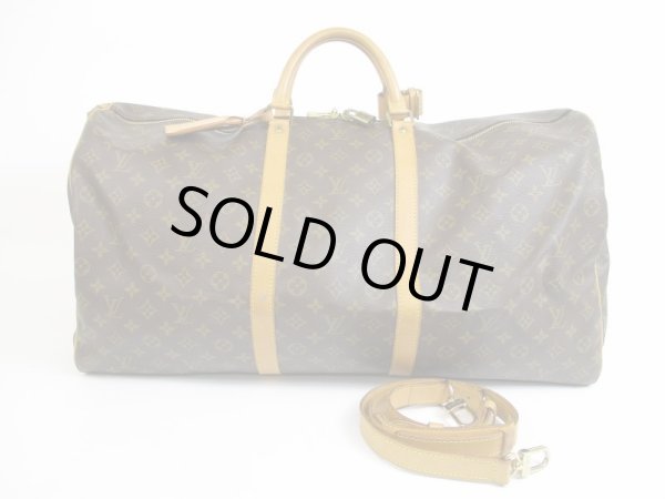 Photo1: LOUIS VUITTON Monogram Leather Brown Gym Bag Keepall 60 Bandouliere #5197