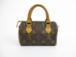 Photo1: LOUIS VUITTON Monogram Leather Brown Hand Bag Mini Speedy #5200