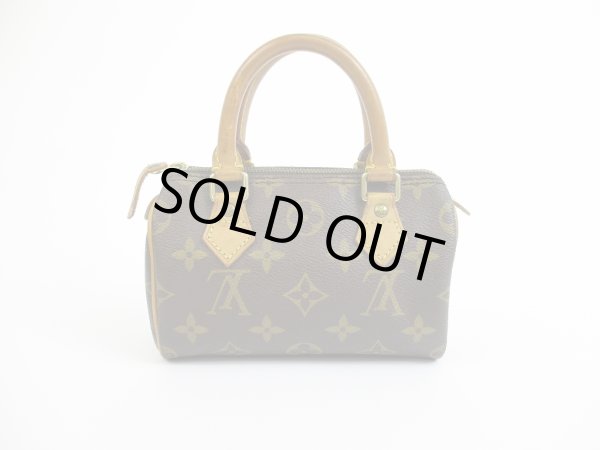 Photo1: LOUIS VUITTON Monogram Leather Brown Hand Bag Mini Speedy #5200