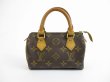 Photo2: LOUIS VUITTON Monogram Leather Brown Hand Bag Mini Speedy #5200