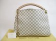 Photo1: LOUIS VUITTON Damier Azur Leather White Hobo Shoulder Bag Artsy MM #5203