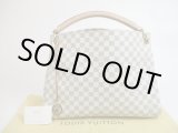 Photo: LOUIS VUITTON Damier Azur Leather White Hobo Shoulder Bag Artsy MM #5203