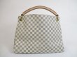 Photo2: LOUIS VUITTON Damier Azur Leather White Hobo Shoulder Bag Artsy MM #5203