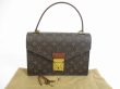 Photo1: LOUIS VUITTON Monogram Leather Brown Hand Bag Purse Concorde #5209