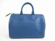 Photo1: LOUIS VUITTON Epi Leather Blue Hand Bag Purse Speedy25 #5212