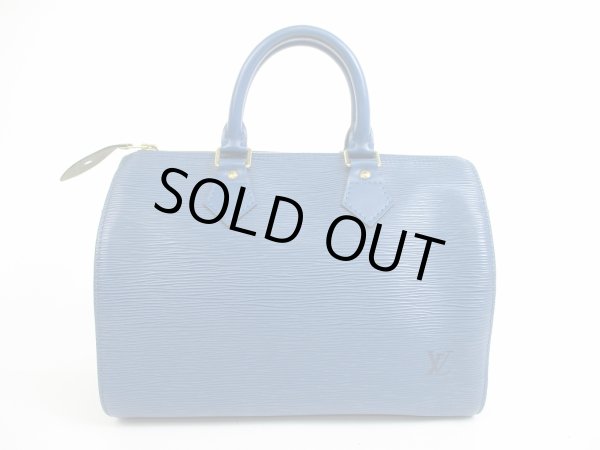 Photo1: LOUIS VUITTON Epi Leather Blue Hand Bag Purse Speedy25 #5212