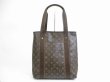 Photo1: LOUIS VUITTON Monogram Leather Brown Tote Bag Cabas Beaubourg #5219