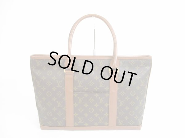 Photo1: LOUIS VUITTON Vintage Monogram Leather Brown Tote&Shoppers Weekend PM #5220