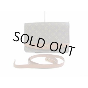 Photo: LOUIS VUITTON Monogram Leather Brown Clutch Bag Bordeaux w/Strap #5237