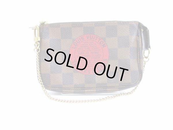 Photo1: LOUIS VUITTON Damier Leather T&B Mini Accessories Chain Pouch Pochette #5240