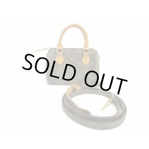 Photo: LOUIS VUITTON Monogram Leather Brown Hand Bag Mini Speedy w/Strap #5251