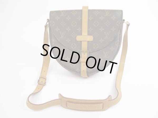 Photo1: LOUIS VUITTON Monogram Leather Brown Cross-body Bag Chantilly GM #5266