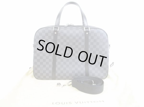 Photo1: LOUIS VUITTON Damier Graphite Leather Briefcase Laptop Bag Jorn #5269