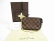 Photo1: LOUIS VUITTON Damier Leather Mini Accessories Chain Pouch Purse #5276