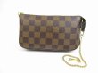 Photo1: LOUIS VUITTON Damier Leather Mini Accessories Chain Pouch Purse #5277