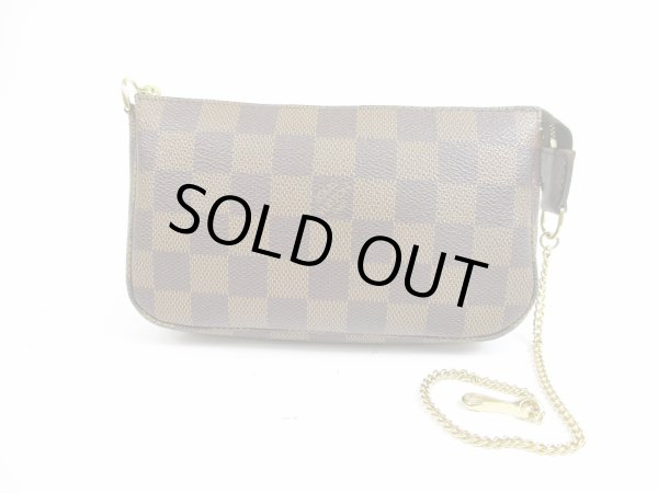 Photo1: LOUIS VUITTON Damier Leather Mini Accessories Chain Pouch Purse #5277