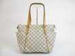 Photo1: LOUIS VUITTON Azur Leather White Tote&Shoppers Bag Totally PM #5289