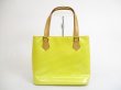 Photo1: LOUIS VUITTON Vernis Patent Leather Yellow Tote&Shoppers Bag Houston #5297