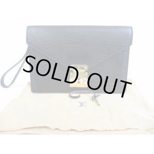Photo: LOUIS VUITTON Epi Leather Black Clutch Bag Purse Sellier Dragonne #5301
