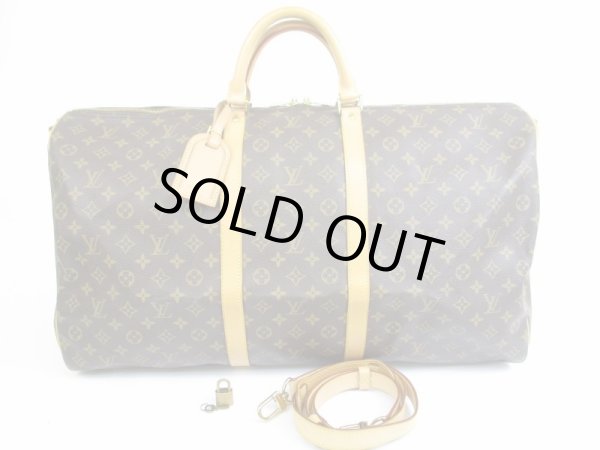 Photo1: LOUIS VUITTON Monogram Leather Brown Gym Bag Keepall 60 Bandouliere #5303