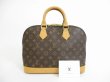 Photo1: LOUIS VUITTON Monogram Leather Brown Hand Bag Purse Alma #5318