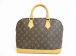 Photo2: LOUIS VUITTON Monogram Leather Brown Hand Bag Purse Alma #5318