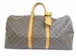 Photo1: LOUIS VUITTON Monogram Leather Brown Duffle Bag Keepall 55 #5347