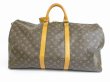 Photo2: LOUIS VUITTON Monogram Leather Brown Duffle Bag Keepall 55 #5347