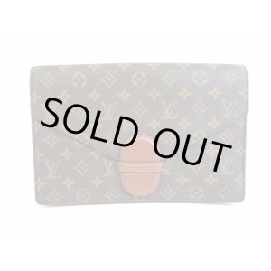 Photo: LOUIS VUITTON Vintage Monogram Leather Brown Clutch Bag Purse #5348