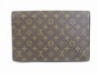 Photo2: LOUIS VUITTON Vintage Monogram Leather Brown Clutch Bag Purse #5348