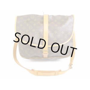 Photo: LOUIS VUITTON Monogram Leather Brown Cross-body Bag Saumur 35 #5356