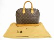 Photo1: LOUIS VUITTON Monogram Leather Brown Hand Bag Purse Alma #5361