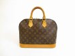 Photo2: LOUIS VUITTON Monogram Leather Brown Hand Bag Purse Alma #5361