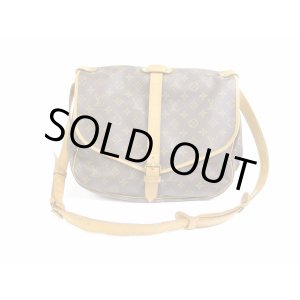 Photo: LOUIS VUITTON Monogram Leather Brown Cross-body Bag Saumur 35 #5362