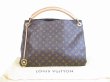 Photo1: LOUIS VUITTON Monogram Leather Brown Shoulder Bag Hobo Artsy MM #5372