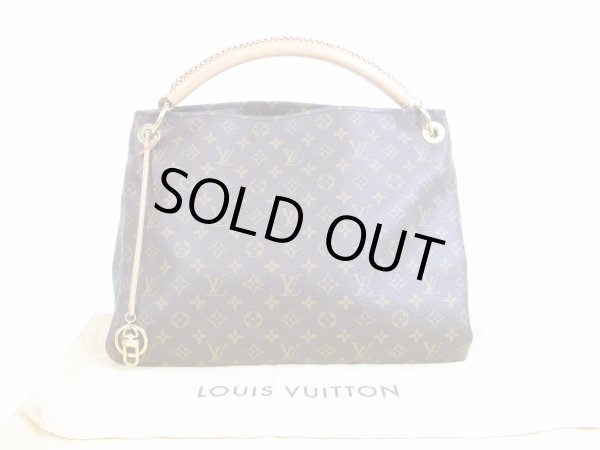 Photo1: LOUIS VUITTON Monogram Leather Brown Shoulder Bag Hobo Artsy MM #5372