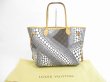 Photo1: LOUIS VUITTON Limited Kusama Leather White Tote Bag Purse Neverfull MM #5375