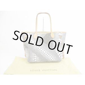 Photo: LOUIS VUITTON Limited Kusama Leather White Tote Bag Purse Neverfull MM #5375