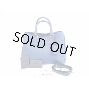 Photo: PRADA VITELO DAINO Leather Blue Tote&Shoppers Bag w/Strap #5383