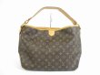 Photo1: LOUIS VUITTON Monogram Brown Leather Hobo Shoulder Bag Delightful PM #5386