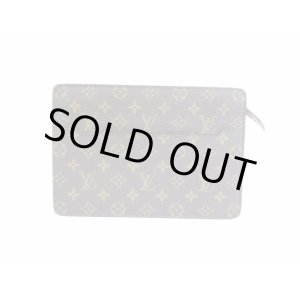 Photo: LOUIS VUITTON Monogram Leather Brown Clutch Bag Pochette Homme #5396