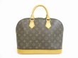 Photo2: LOUIS VUITTON Monogram Leather Brown Hand Bag Purse Alma #5399