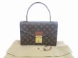 Photo1: LOUIS VUITTON Monogram Leather Brown Hand Bag Purse Concorde #5407