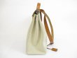 Photo3: HERMES Herbag MM Baige Toile Canvas Leather 2 in 1 Shoulder Bag #5412