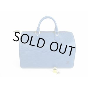 Photo: LOUIS VUITTON Epi Leather Blue Hand Bag Purse Speedy30 #5428