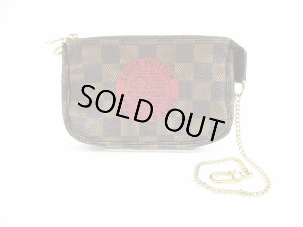 Photo1: LOUIS VUITTON Damier Leather T&B Mini Accessories Chain Pouch Purse #5438