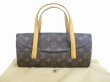 Photo1: LOUIS VUITTON Monogram Leather Brown Hand Bag Purse Sonatine #5448